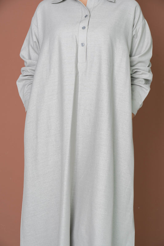 Greige Linen Dress