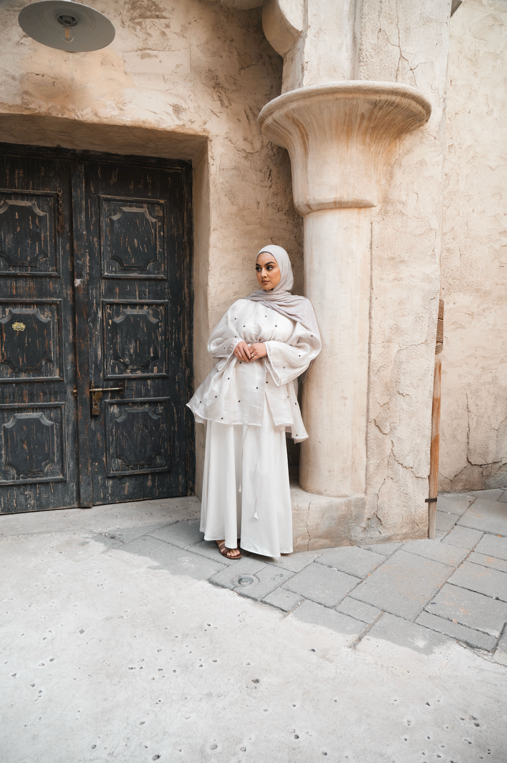 Organza peplum style - soft Blush