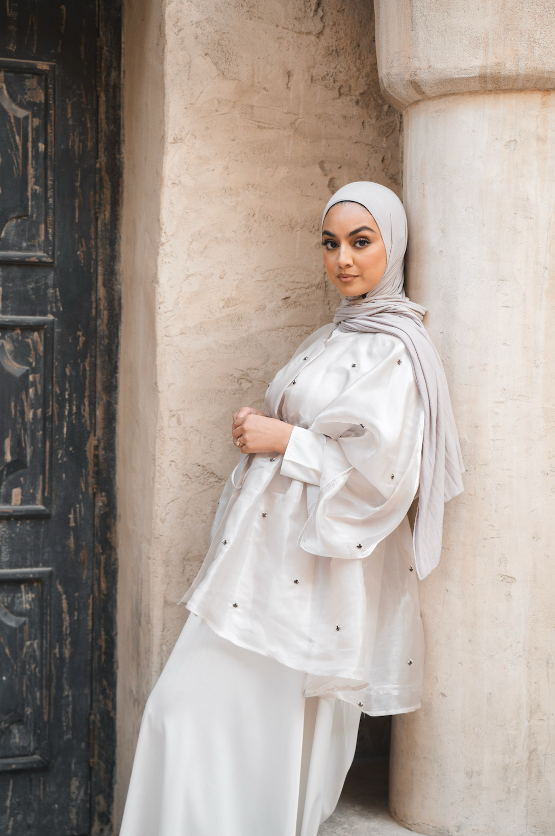 Organza peplum style - soft Blush