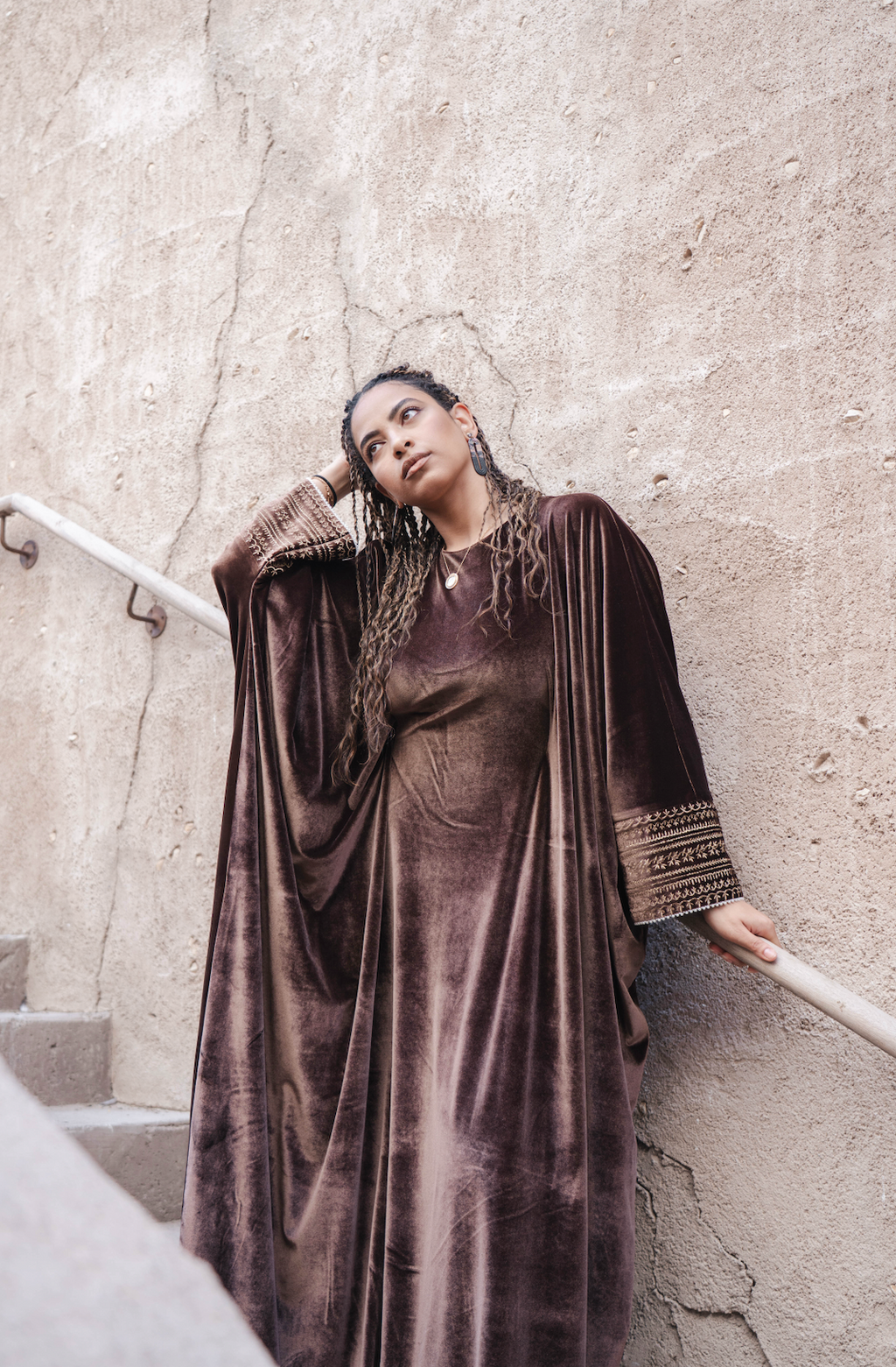 Velvet Kaftan - Brown